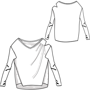 Moldes de confeccion para DAMA Tallas Grandes Remera 7191